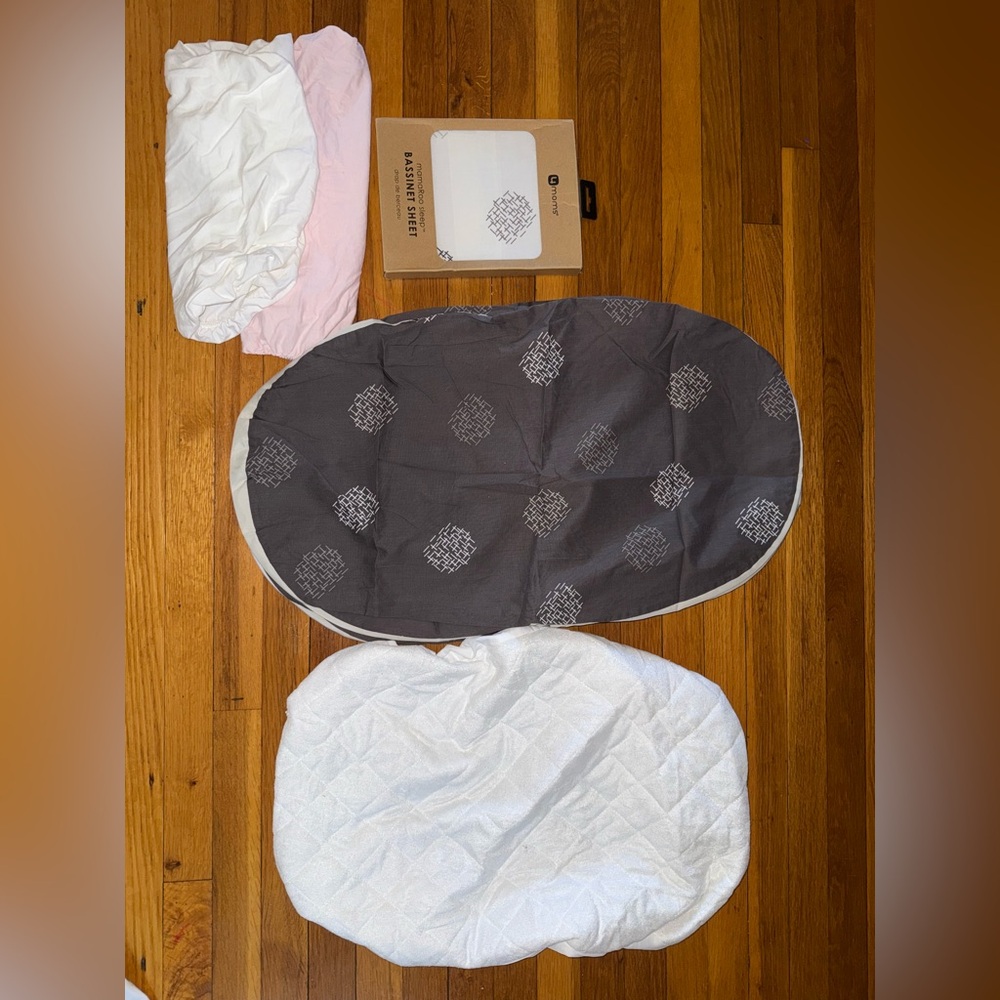 Gray and White Baby Lounger Covers for MamaRoo Bassinet